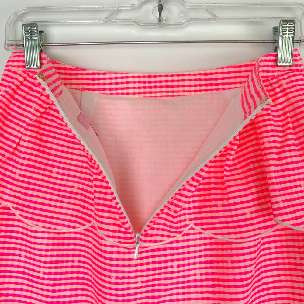 Lilly Pulitzer Thyme Scallop Peplum Gingham Skirt Fiesta Pretty Pink Size 2 - Picture 8 of 16